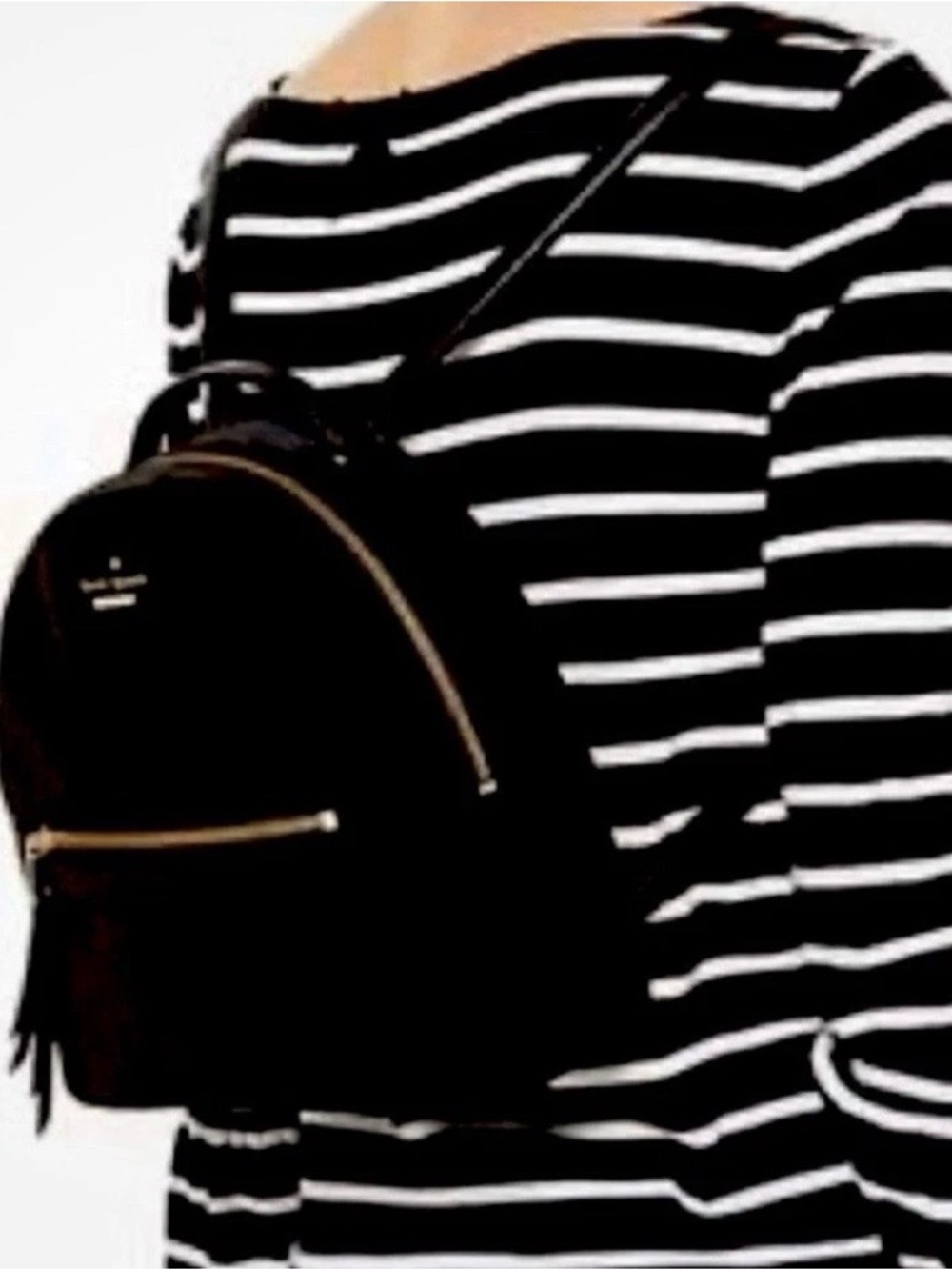 kate spade Black Velvet  Mini Backpack with Gold Zippers